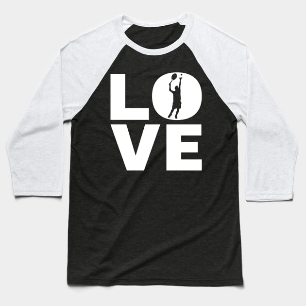 Love Tennis Gift For Tennis Players Baseball T-Shirt by OceanRadar